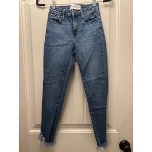 Just Black Denim Women’s High Waisted Straight Fringe Hem‎ Jeans Size 25 Blue